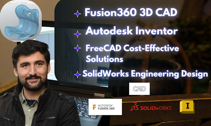 Gig Preview - Do 3d cad in fusion360, solidworks, inventor, freecad