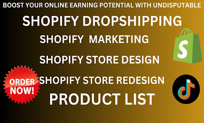 Gig Preview - Build shopify website design or redesign shopify store dropshipping store