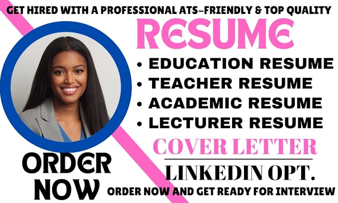 Gig Preview - Write education, adjunct professor, lecturer, academic, and board member resume