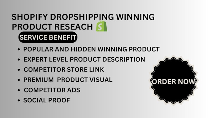 Gig Preview - Do shopify dropshipping winning product research