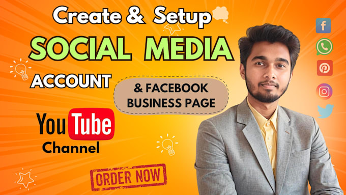 Gig Preview - Create youtube channel setup, facebook business page create and optimize