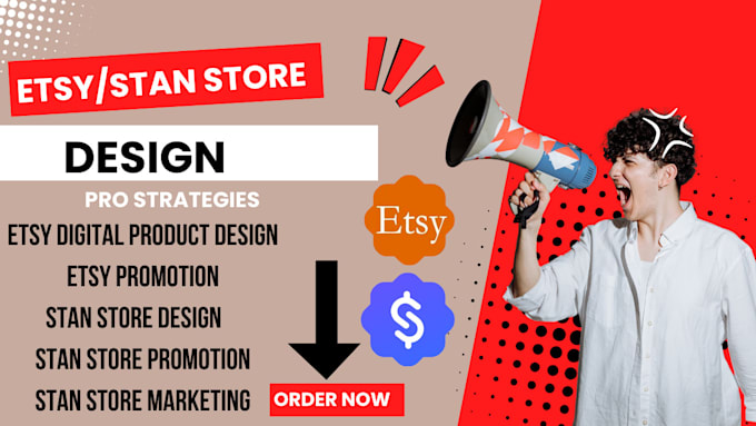 Gig Preview - Do etsy stan store optimize etsy seo and design digital product listing