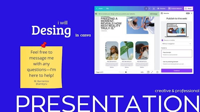 Gig Preview - Design persuasive, professional presentations in canva