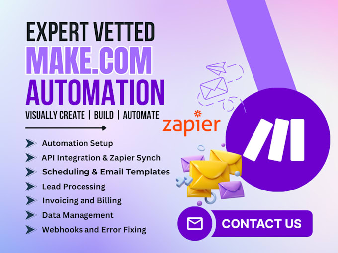 Gig Preview - Do make com automation integromat automation zapier integration madecom scenario