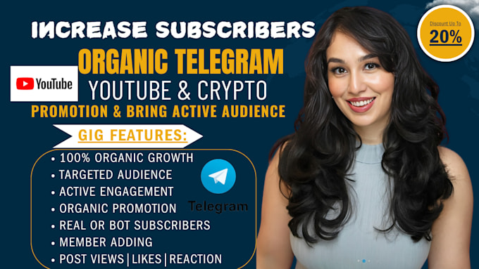 Gig Preview - Do youtube, telegram, crypto promotion channel or group to active audience