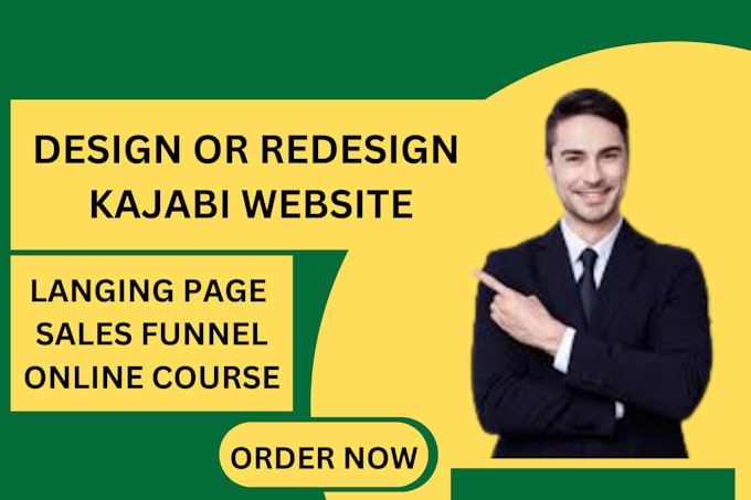 Gig Preview - Do kajabi website design design kajabi sales funnel landing page online course