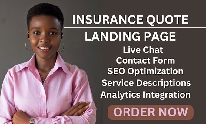 Gig Preview - Create insurance quote landing page insurance landing page redesign insurance