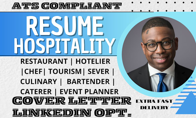 Gig Preview - Write hospitality, restaurant, tourism, hotelier, bartender, culinary resume