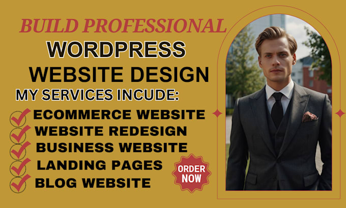 Gig Preview - Develop wordpress business website, website design, ecommerce wordpress website