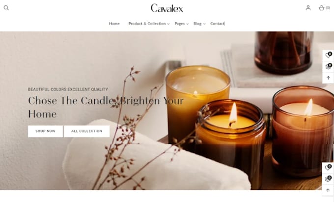 Gig Preview - Design candle shopify store candle website neon shopify oil fragrance light stor