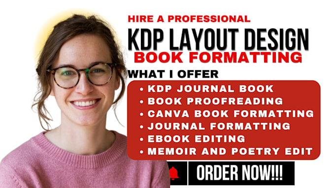 Gig Preview - Do kdp book journal formatting, kindle book layout typesetting, layout design