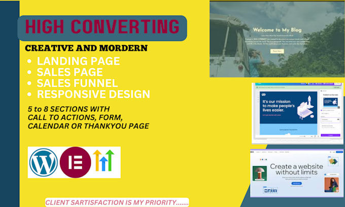 Gig Preview - Create high converting ghl landing pages funnels and gohighlevel websites