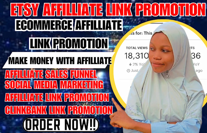 Gig Preview - Do clickbank affiliate link etsy store promotion amazon shopify store marketing