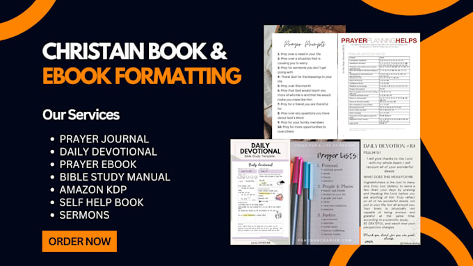 Gig Preview - Write, design, format christian ebook, prayer journal, daily devotion amazon KDP