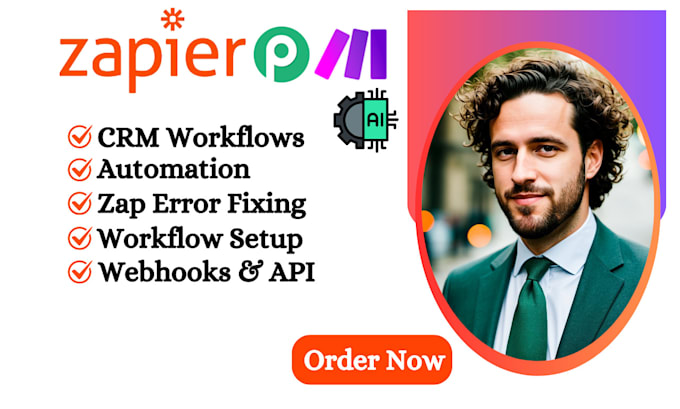 Gig Preview - Automate crm workflow fix zaps zapier expert webhooks zapier automation api