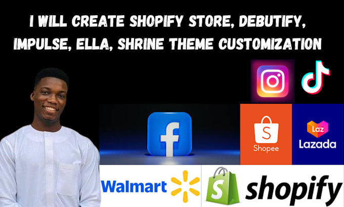 Gig Preview - Create fast shopify store, debutify, impulse, ella, prestige theme customization