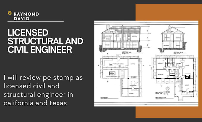 Gig Preview - Do architect stamp structural stamp license permit for texas california stamp