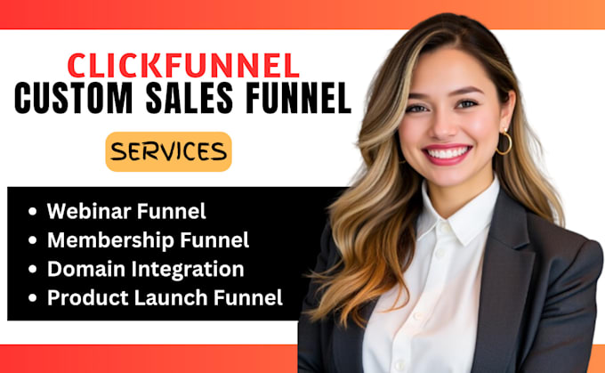 Gig Preview - Custom sales funnel builder clickfunnel ghl kajabi website b2b lead generation