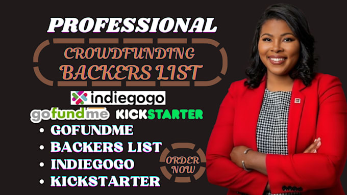 Gig Preview - Generate active crowdfunding backers list for kickstarter gofundme indiegogo