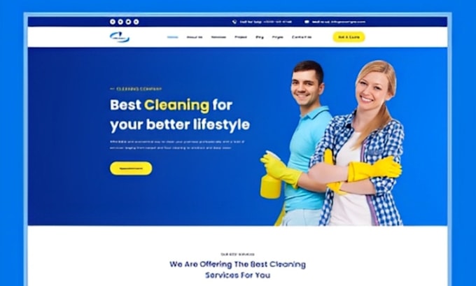 Gig Preview - Build home cleaning website, office cleaning service website, with booking koala