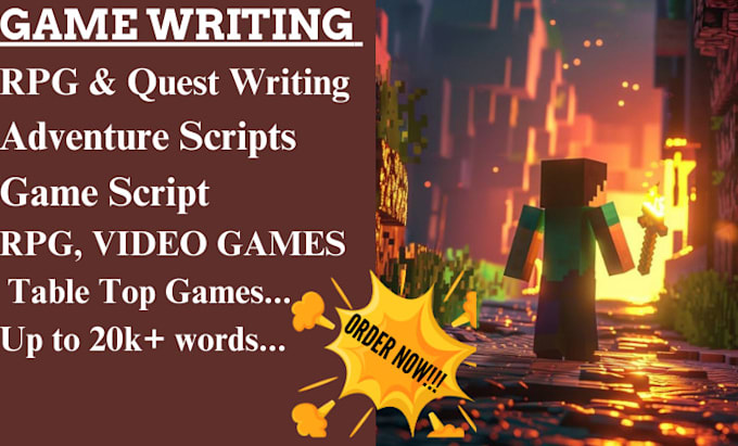 Gig Preview - Ghostwrite game plot rpg game script quest game writing video game adventure