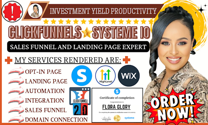 Gig Preview - Activetech clickfunnels sales funnel, wix sales funnel, systeme io landing page