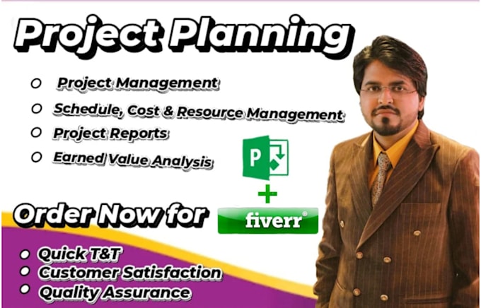 Gig Preview - Do project management using ms project and make gantt chart