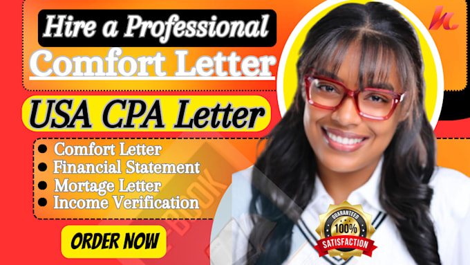 Gig Preview - Be your CPA comfort letter writer, CPA landing page, cpa bookkeeping, us cpa