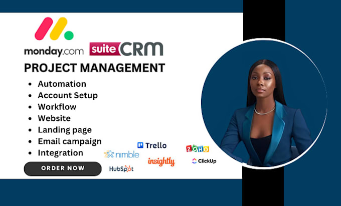 Gig Preview - Set up, customize and automate your monday sales CRM for project management