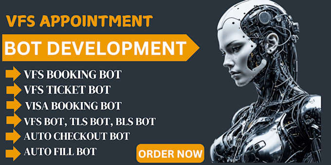 Gig Preview - Do visa booking bot, vfs bot, appiontment bot bls tls, vfs appointment bot, vfs