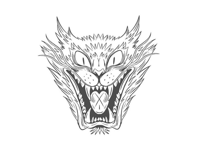 Gig Preview - Do detailed character line art for tattoo logo design