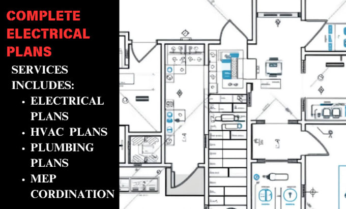 Gig Preview - Provide electrical plan, mep, architecture floor plan, hvac drawing in autocad