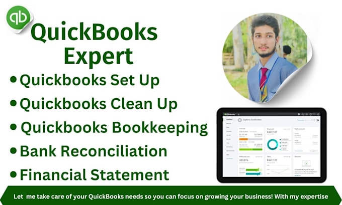 Gig Preview - Quickbooks setup, cleanup, bookkeeping and bank reconciliation online or desktop