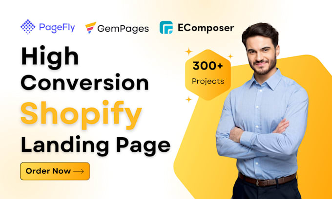 Gig Preview - Design shopify website landing page, product page in pagefly gempages ecomposer