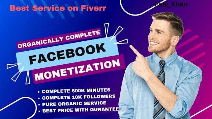 Gig Preview - Do monetization of facebook