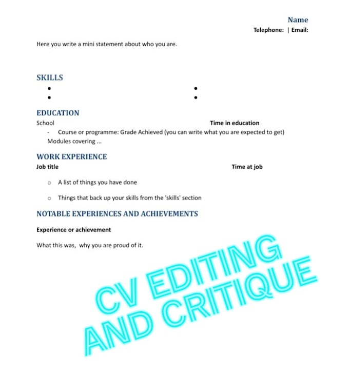 Gig Preview - Edit, write and format cvs and cover letters