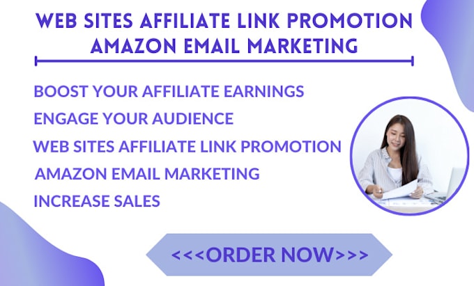 Gig Preview - Do web sites affiliate link promotion amazon email marketing amazon affiliate