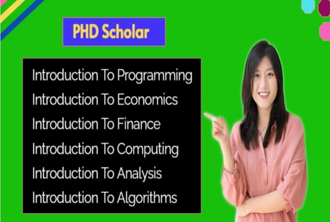 Gig Preview - Do introduction to programming economics finance computing analysis algorithms