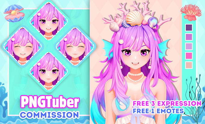 Gig Preview - Draw pngtuber avatar for streaming or live2d vtuber model in anime art style