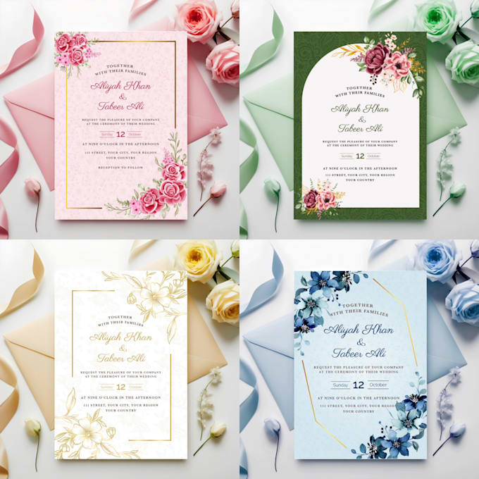 Gig Preview - Design beautiful wedding invitation card design