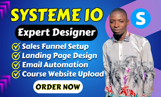 Gig Preview - Create website in systeme io systeme io sales funnel landing page design