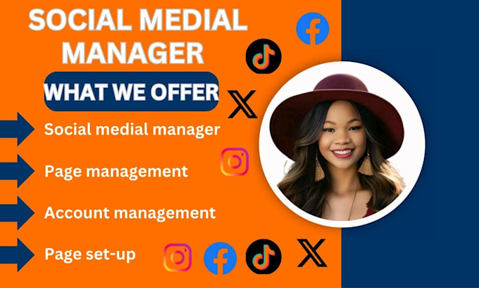 Gig Preview - Be your social media marketing manager and content creator