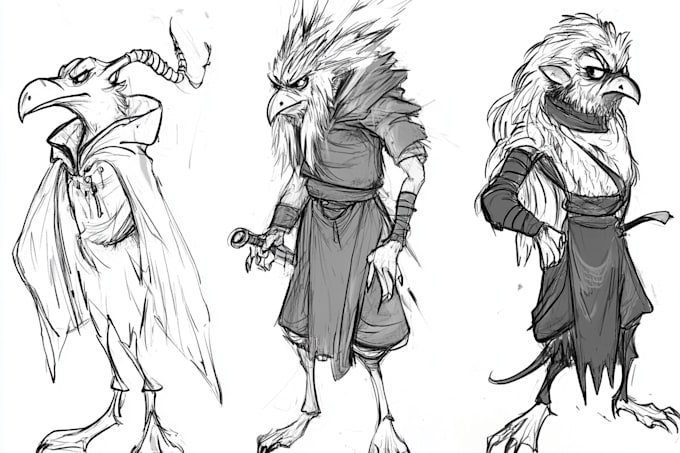 Gig Preview - Draw sketches for dnd,rpg and fantasy characters design