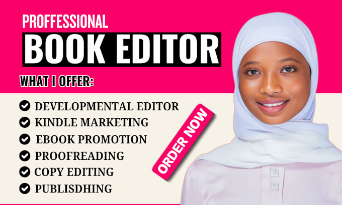 Gig Preview - Developmental editor copy and line editing ebook promotion amazon KDP marketing