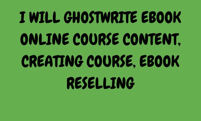 Bestseller - ghostwrite ebook online course content creating course ebook reselling