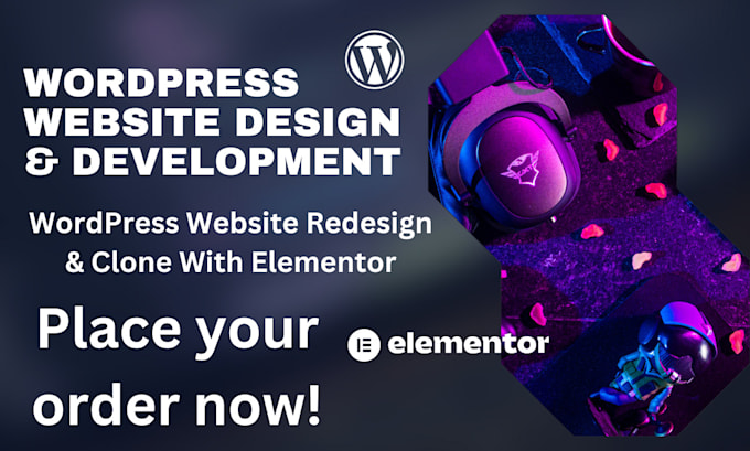 Gig Preview - Design, clone, copy and redesign your wordpress website with elementor pro