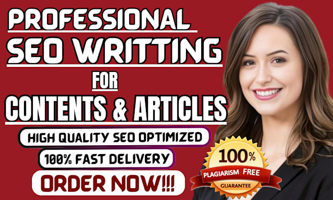 Gig Preview - Do SEO article writing, content writing, blog post writing