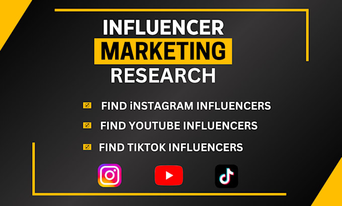 Gig Preview - Best instagram, tiktok, youtube influencers leads for influencers marketing