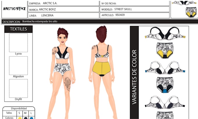 Gig Preview - Create lingerie tech pack swimwear and apparel tech pack with cad drawings