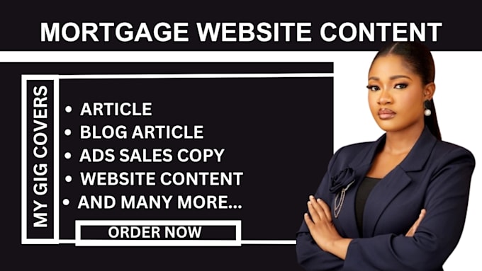 Gig Preview - Write mortgage website content, mortgage ads sales copy, mortgage blog post